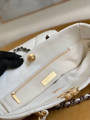 Chanel AS3519 CHANEL19 Shopping Bag Shiny Lambskin White - Default Title - View 8