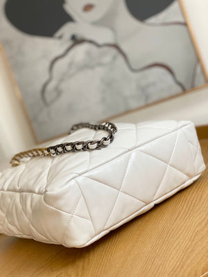 Chanel AS3519 CHANEL19 Shopping Bag Shiny Lambskin White - Default Title - View 9