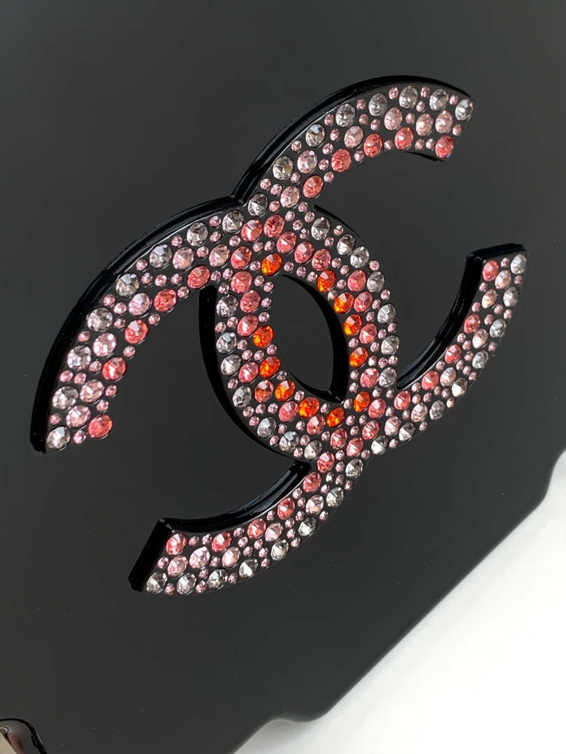 Chanel AS3548 Evening Blingbling Round Camellia Box Wine Red