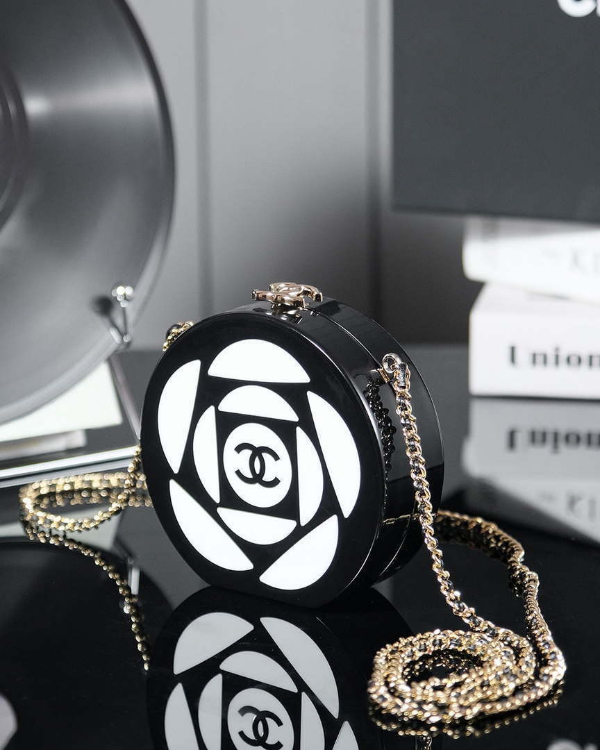 Chanel AS3548 Evening Round Lambskin white
