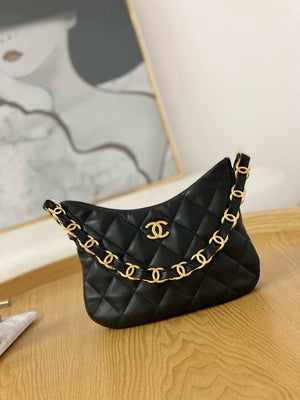 Chanel AS3562 Hobo Handbag Lambskin Black - Default Title - View 1