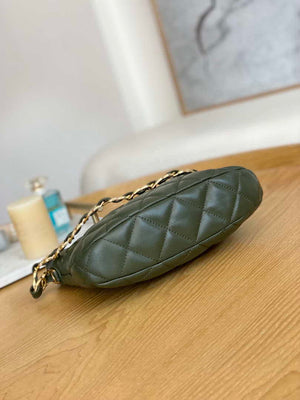 Chanel AS3562 Hobo Handbag Lambskin Dark Green - Default Title - View 6