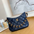 Chanel AS3562 Hobo Handbag Lambskin Navy blue - Default Title - View 1