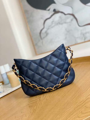 Chanel AS3562 Hobo Handbag Lambskin Navy blue - Default Title - View 2