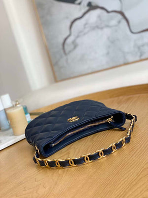 Chanel AS3562 Hobo Handbag Lambskin Navy blue - Default Title - View 6