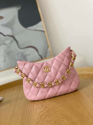 Chanel AS3562 Hobo Handbag Lambskin Pink - Default Title - View 1
