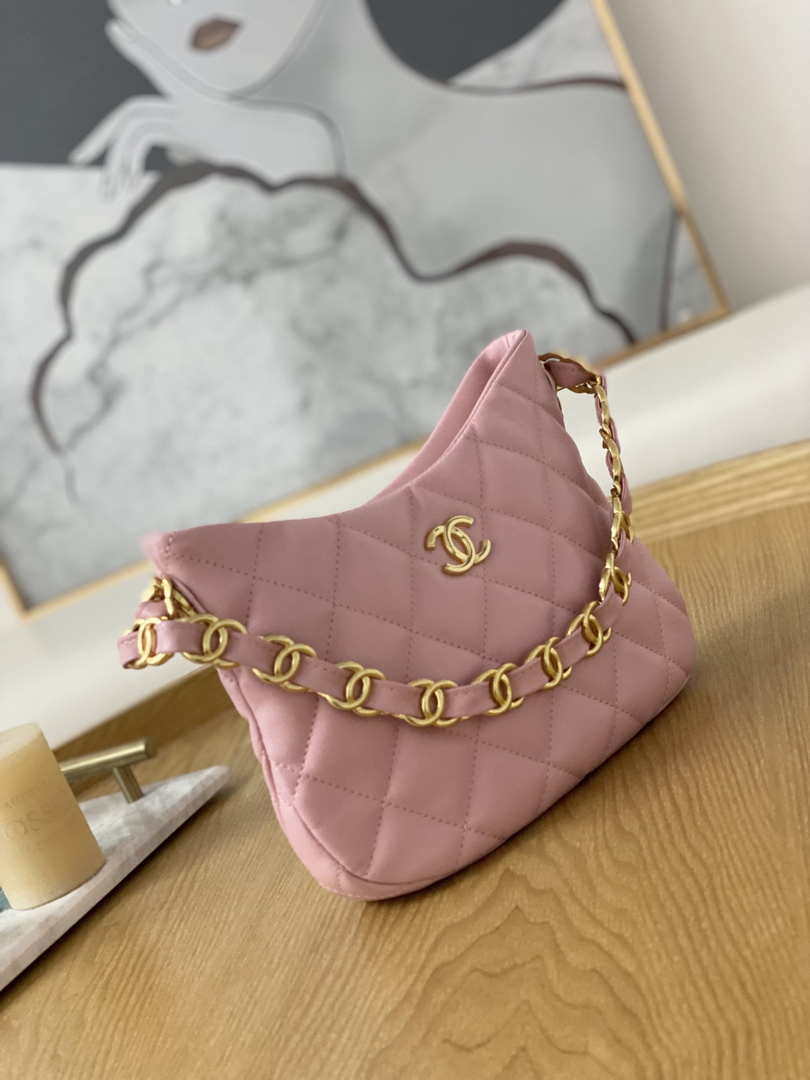 Chanel AS3562 Hobo Handbag Lambskin Pink - Default Title - View 3