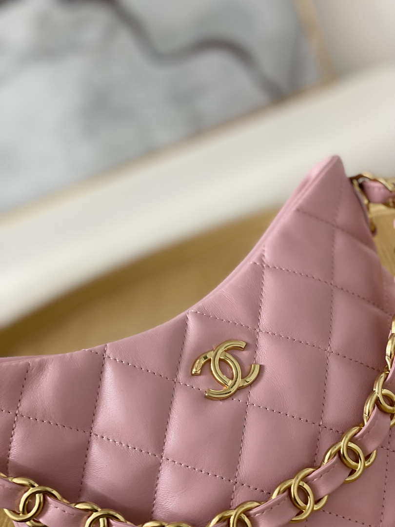 Chanel AS3562 Hobo Handbag Lambskin Pink