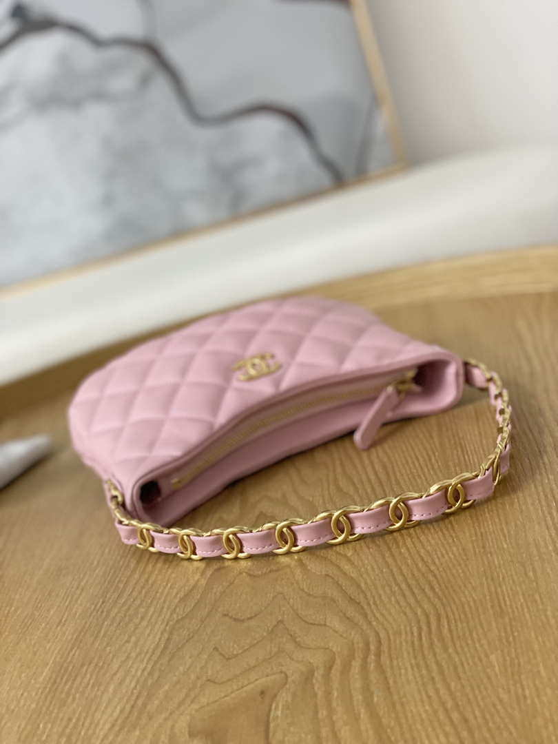 Chanel AS3562 Hobo Handbag Lambskin Pink - Default Title - View 6