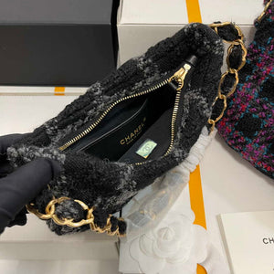 Chanel AS3562 Hobo Handbag Wool Tweed Black - Default Title - View 7
