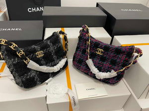 Chanel AS3562 Hobo Handbag Wool Tweed Black - Default Title - View 10