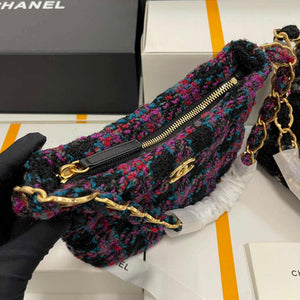 Chanel AS3562 Hobo Handbag Wool Tweed Purple - Default Title - View 5