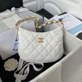 Chanel AS3562 Ssmall Hobo Handbag Lambskin White