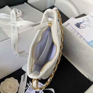 Chanel AS3562 Ssmall Hobo Handbag Lambskin White - Default Title - View 7