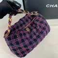 Chanel AS3564 MAXI HOBO BAG Wool Tweed & Gold-Tone Metal Purple - Default Title - View 1