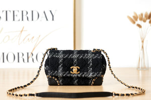 Chanel AS3572 Small Flap Bag Wool Tweed Black - Default Title - View 9