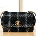 Chanel AS3572 Small Flap Bag Wool Tweed Black - Default Title - View 1