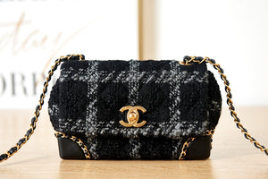 Chanel AS3572 Small Flap Bag Wool Tweed Black - Default Title - View 1