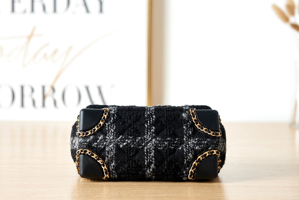 Chanel AS3572 Small Flap Bag Wool Tweed Black