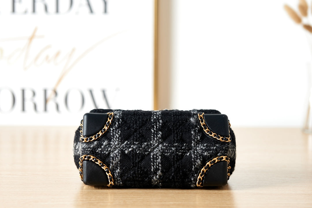 Chanel AS3572 Small Flap Bag Wool Tweed Black - Default Title - View 3