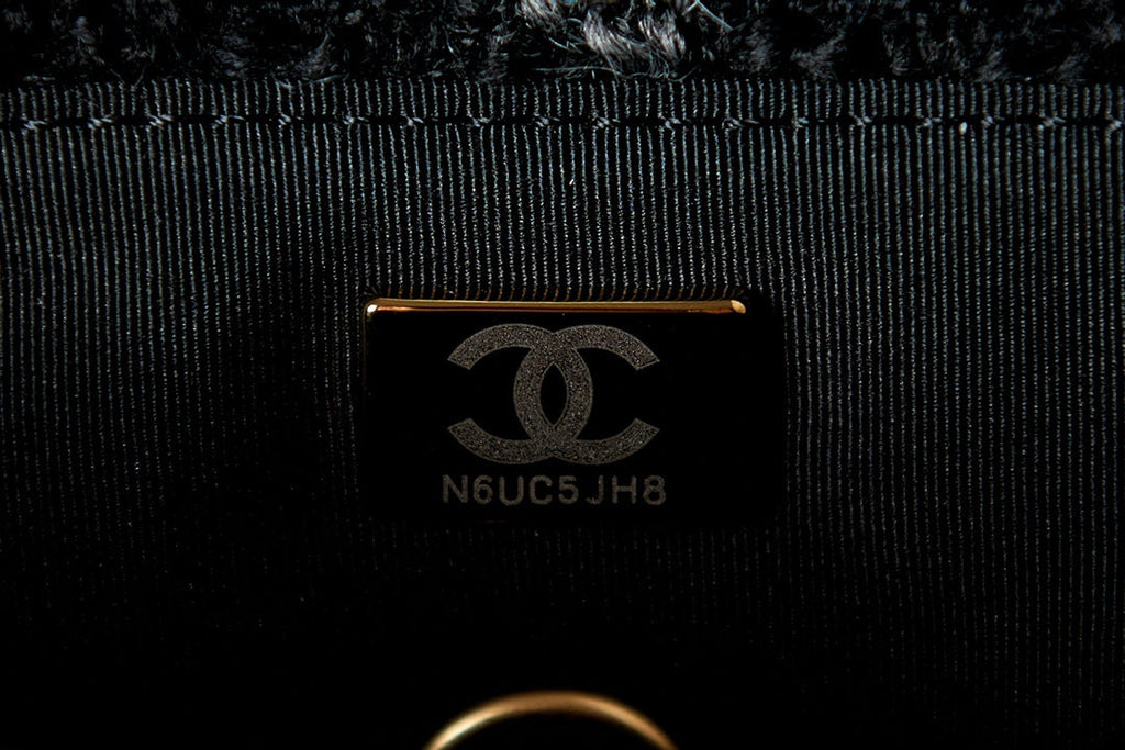 Chanel AS3572 Small Flap Bag Wool Tweed Black