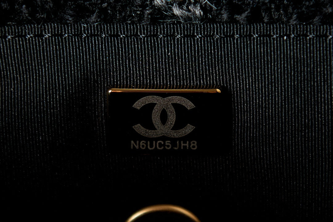Chanel AS3572 Small Flap Bag Wool Tweed Black