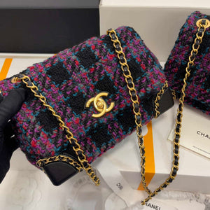 Chanel AS3572 Small Flap Bag Wool Tweed Purple - Default Title - View 4
