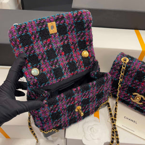 Chanel AS3572 Small Flap Bag Wool Tweed Purple - Default Title - View 7