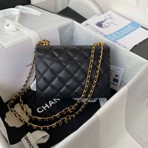 Chanel AS3580 Small Flap Bag Lambskin Lambskin & Gold-Tone Metal Black - Default Title - View 2