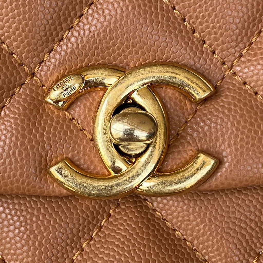 Chanel AS3580 Small Flap Bag Lambskin Lambskin & Gold-Tone Metal Brown