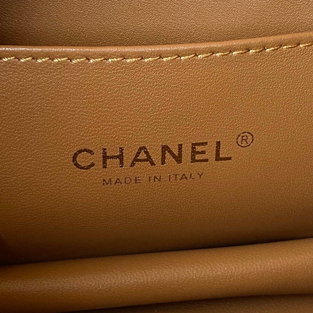 Chanel AS3580 Small Flap Bag Lambskin Lambskin & Gold-Tone Metal Brown