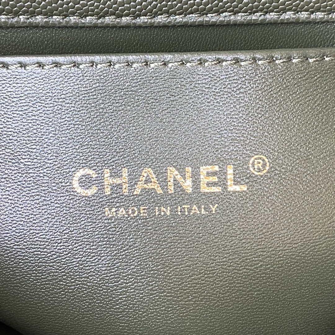 Chanel AS3580 Small Flap Bag Lambskin Lambskin & Gold-Tone Metal Green - Default Title - View 8