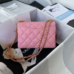 Chanel AS3580 Small Flap Bag Lambskin Lambskin & Gold-Tone Metal Pink - Default Title - View 2