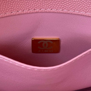 Chanel AS3580 Small Flap Bag Lambskin Lambskin & Gold-Tone Metal Pink - Default Title - View 9