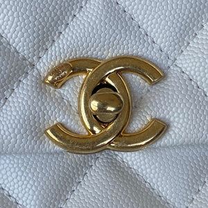 Chanel AS3580 Small Flap Bag Lambskin Lambskin & Gold-Tone Metal White - Default Title - View 3