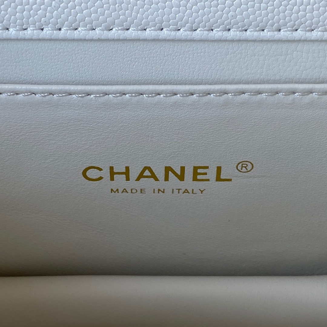 Chanel AS3580 Small Flap Bag Lambskin Lambskin & Gold-Tone Metal White - Default Title - View 8