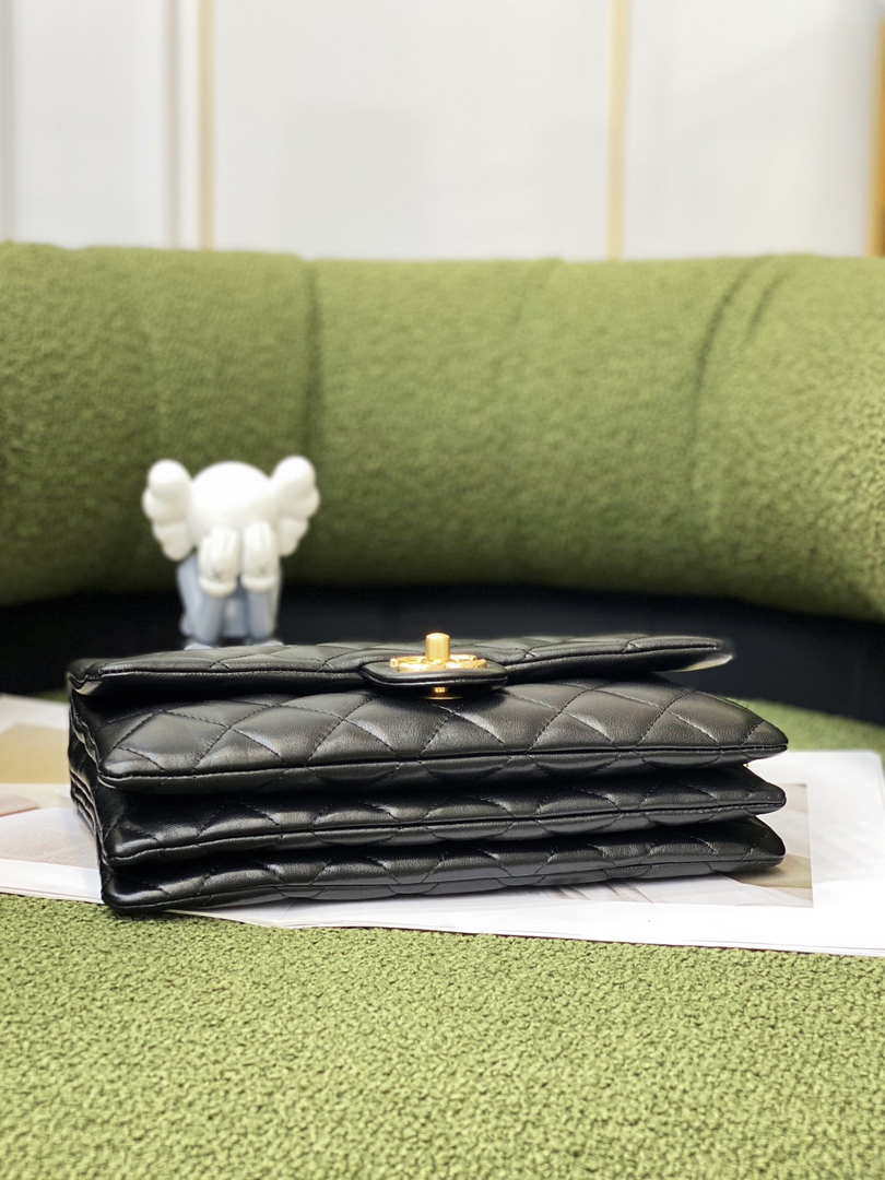 Chanel AS3609 Flap Bag Lambskin Lambskin & Gold-Tone Metal Black - Default Title - View 5