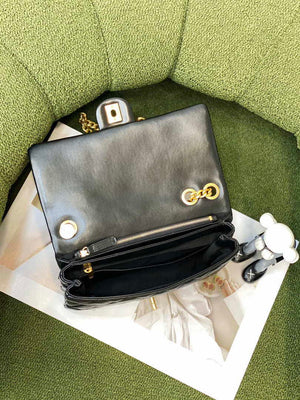 Chanel AS3609 Flap Bag Lambskin Lambskin & Gold-Tone Metal Black - Default Title - View 6