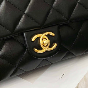 Chanel AS3609 Flap Bag Lambskin Lambskin & Gold-Tone Metal Black - Default Title - View 9