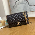 Chanel AS3609 Flap Bag Lambskin Lambskin & Gold-Tone Metal Dark Brown - Default Title - View 1