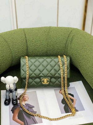 Chanel AS3609 Flap Bag Lambskin Lambskin & Gold-Tone Metal Green - Default Title - View 2