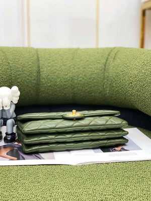 Chanel AS3609 Flap Bag Lambskin Lambskin & Gold-Tone Metal Green - Default Title - View 5