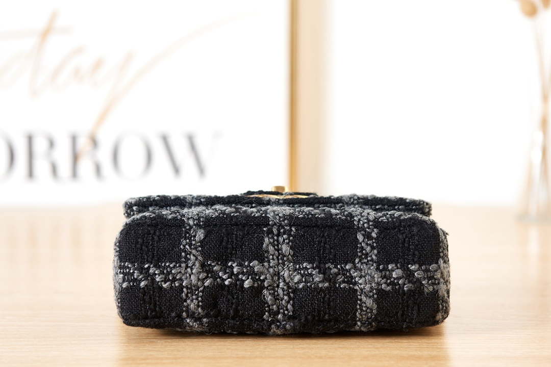 Chanel AS3611 Small Flap Bag Wool Tweed & Gold-Tone Metal Black - Default Title - View 6