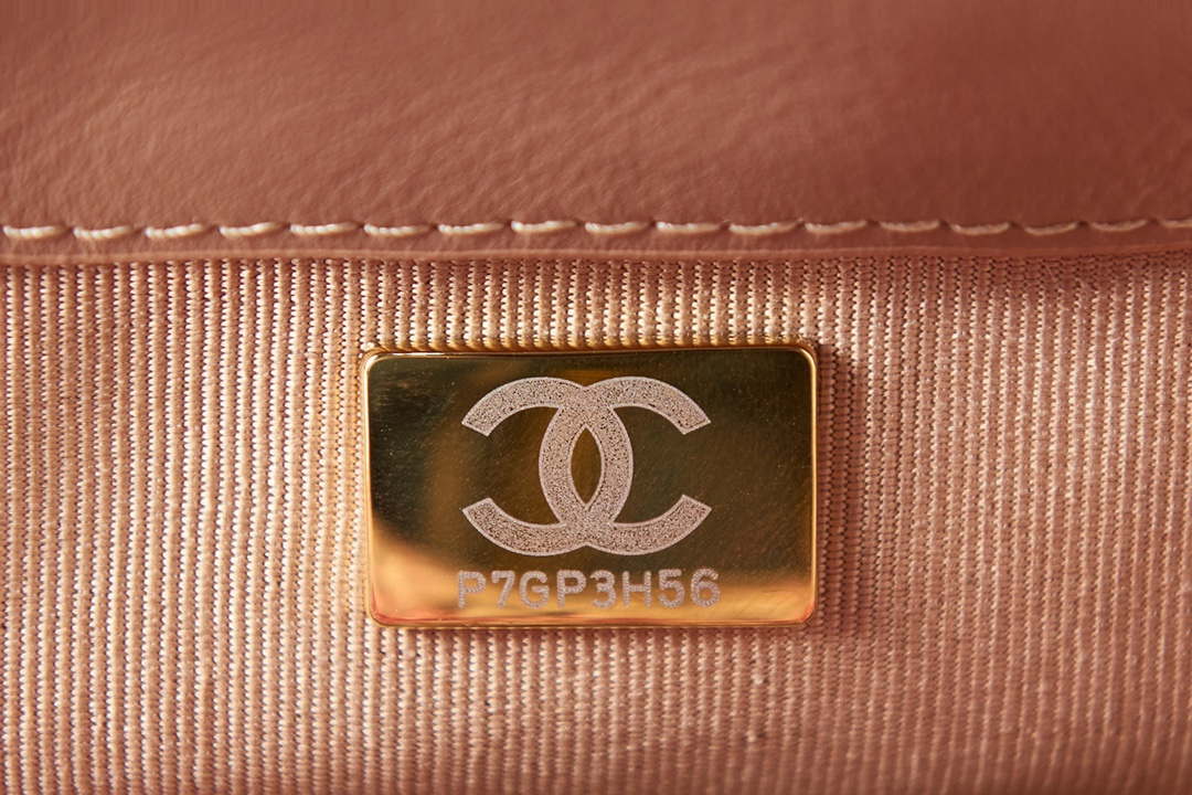 Chanel AS3611 Small Flap Bag Wool Tweed & Gold-Tone Metal Pink & Brown - Default Title - View 9