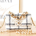 Chanel AS3611 Small Flap Bag Wool Tweed & Gold-Tone Metal White - Default Title - View 1