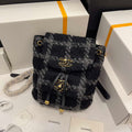 Chanel AS3615 Backpack Wool Tweed & Gold-Tone Metal Black & Gray - Default Title - View 1