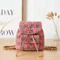 Chanel AS3615 Backpack Wool Tweed & Gold-Tone Metal Pink - Default Title - View 1