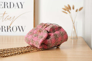 Chanel AS3615 Backpack Wool Tweed & Gold-Tone Metal Pink - Default Title - View 5