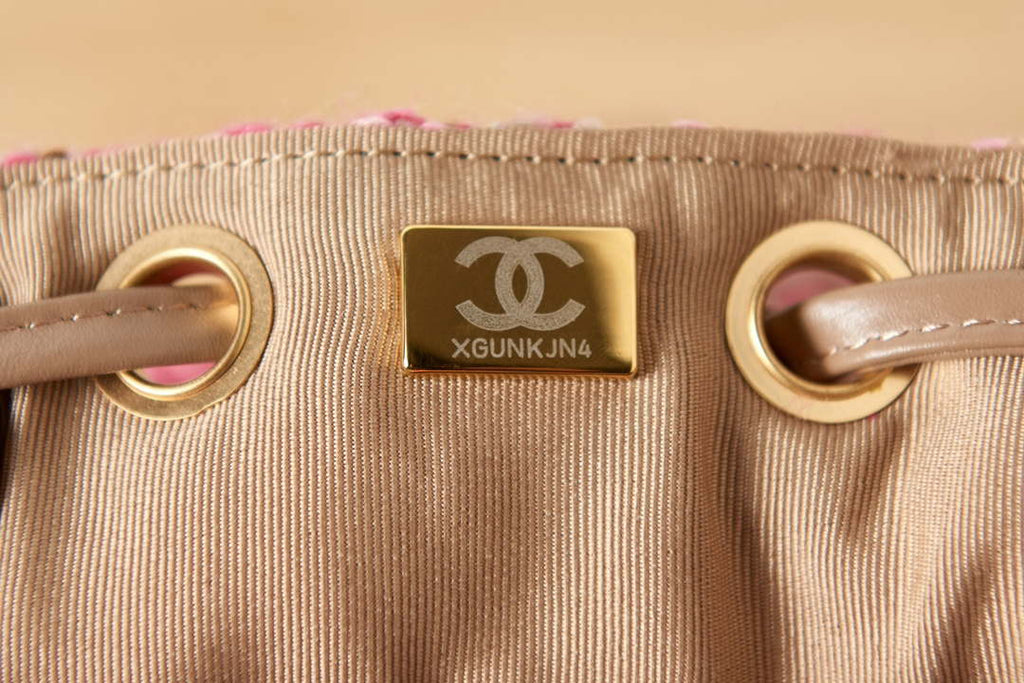 Chanel AS3615 Backpack Wool Tweed & Gold-Tone Metal Pink