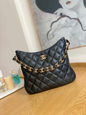 Chanel AS3631 2022 new hippie underarm Hobo bag shoulder bag Black - Default Title - View 1